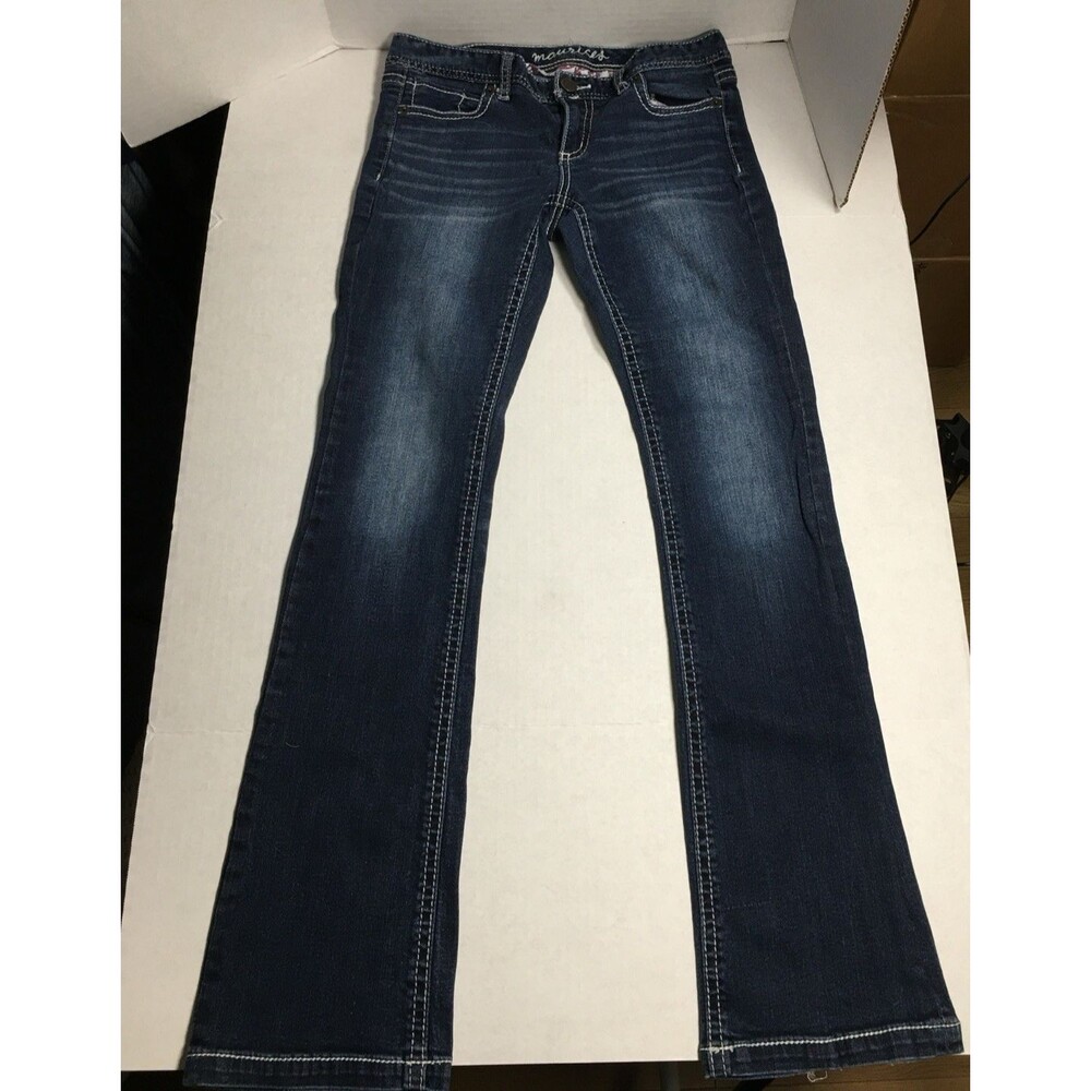 Maurices Jeans Women's 9/10 Long Low Rise Boot Cut Dark Wash Jeans